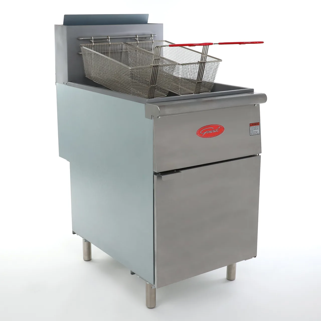 General GFF5-70LP 21" Floor Model Gas Deep Fryer, Full Pot, Liquid Propane, 70 Ibs, 150000 BTU