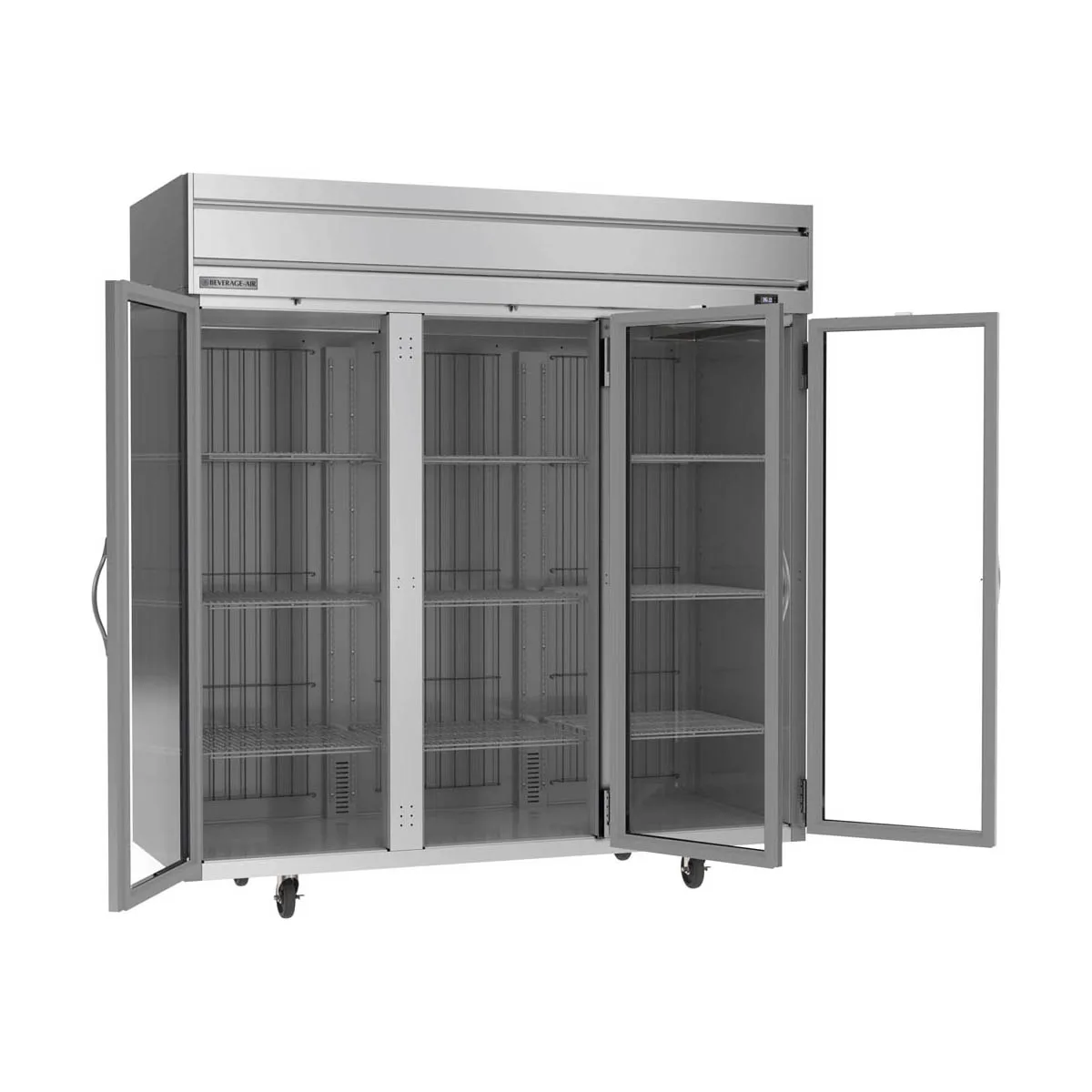 Beverage Air HR3HC-1G, 78" 3-Section Reach-In Refrigerator w/ 3 Glass Full Doors, Top Mounted, 1/3 hp, 71.5 cu. ft.