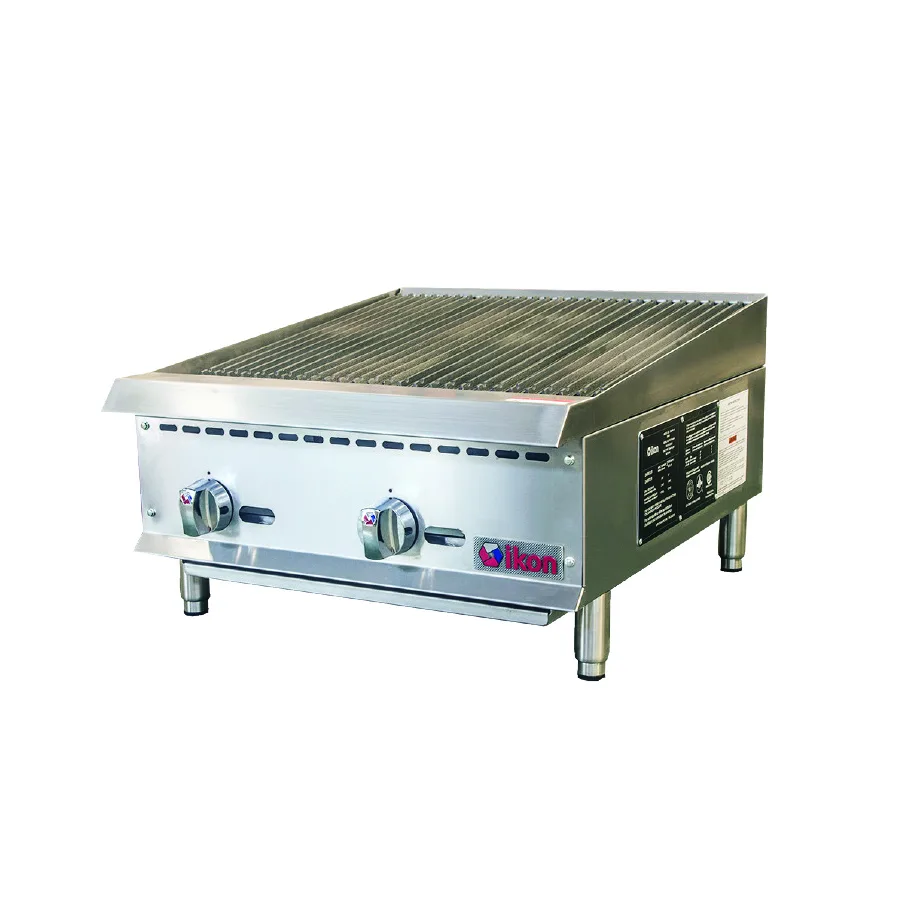 IKON IRB-24 24" Countertop Gas Radiant Charbroiler w/ (2) Burners, 70.000 BTU