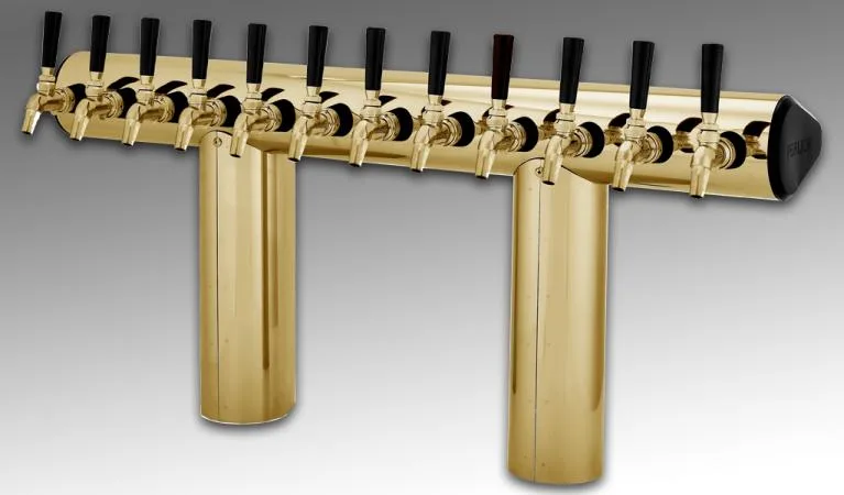 Perlick 66500-6BTF Winged Tee Draft Beer Dispensing Tower, 6 Faucets