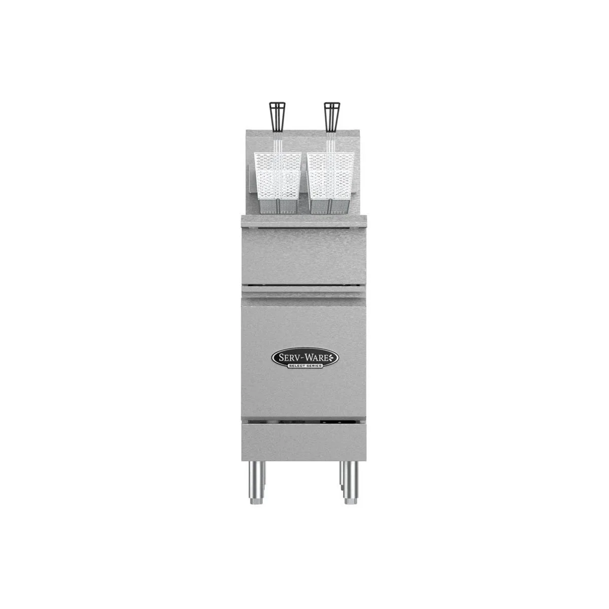 Serv-Ware SS-SGF-50L Floor Model LP Gas Full Pot Fryer, 50 lbs, 120.000 BTU