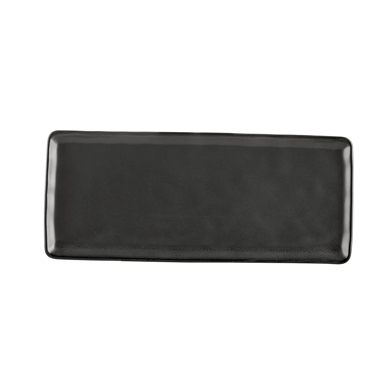 CAC China RFR-RT41 Platter, 14" L x 6" W x 1/2" H, Dark Green Porcelain Rect. Rolled Edge - Dozen