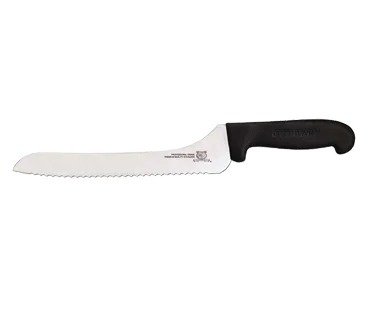 Omcan USA 12427 Bread Slicer 9" Wave Edge, Stamped Stainless Steel Blade, Black Plastic Handle