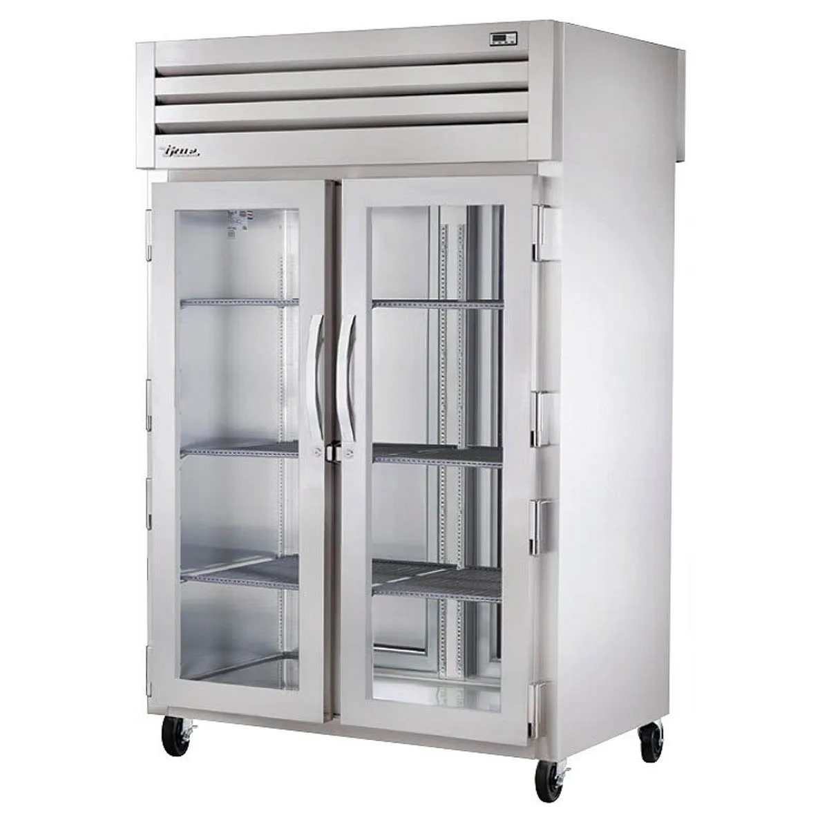 True STA2HPT-2G-2S "Full Height" 2-Section 2-Door Heated Holding Cabinet, Glass & Solid Doors, 3kW, 208-230V