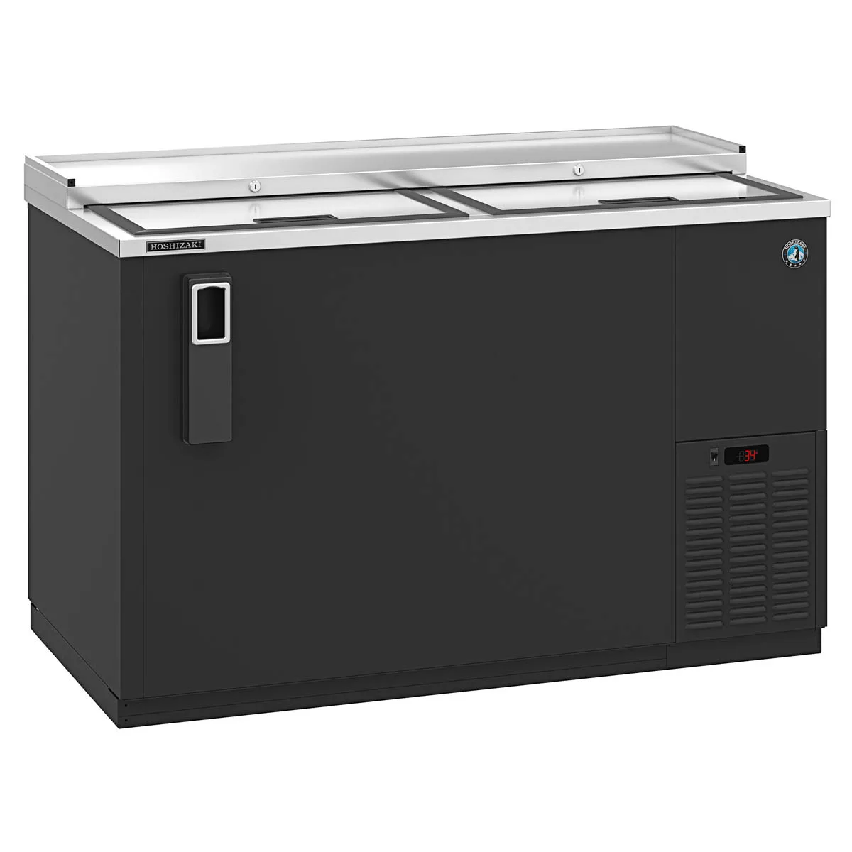 Hoshizaki CC50 50" Two Section Black Horizontal Bottle Cooler, 14.4 cu. ft.