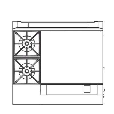 Southbend P36N-BTT 36" Gas Heavy Duty Range w/ (2) Open Burners, 24" Griddle Right w/ Thermostatic Controls, Modular Base, 134.000 BTU