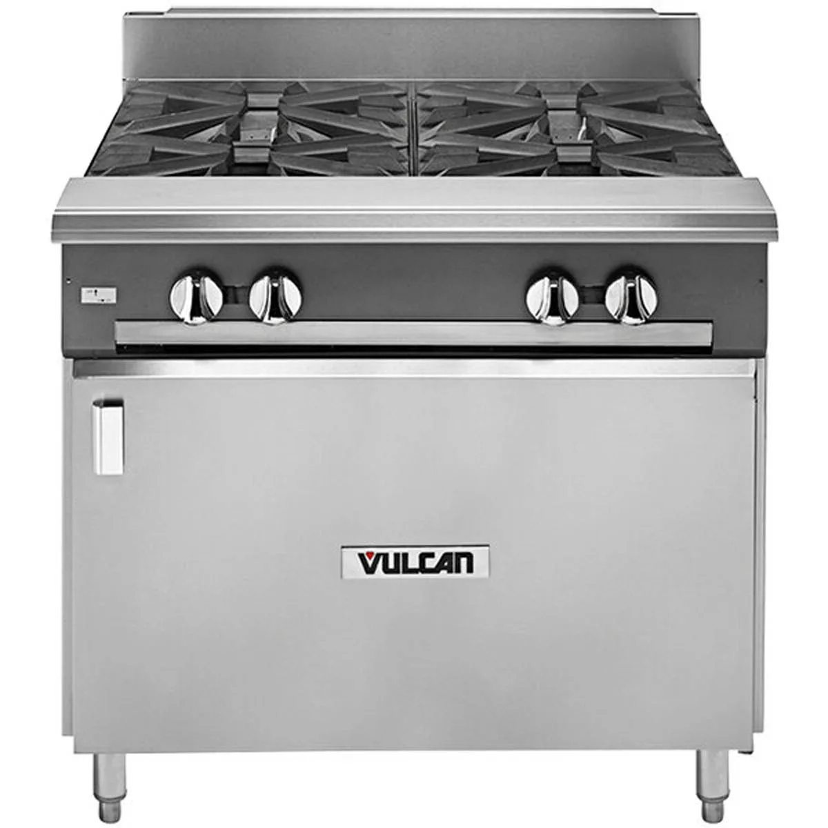 Vulcan V4B36B 36" Gas Heavy Duty Range w/ (4) Open Burners, (1) Cabinet Base, 140.000 BTU