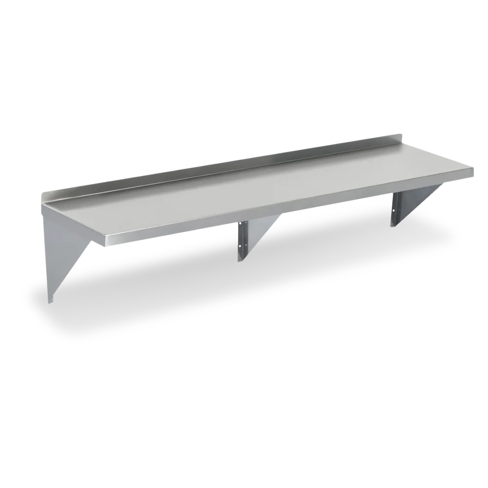 Steel Works SWWS-1272 Wall Mount Stainless Steel Shelf - 12" X 72" X 10"H