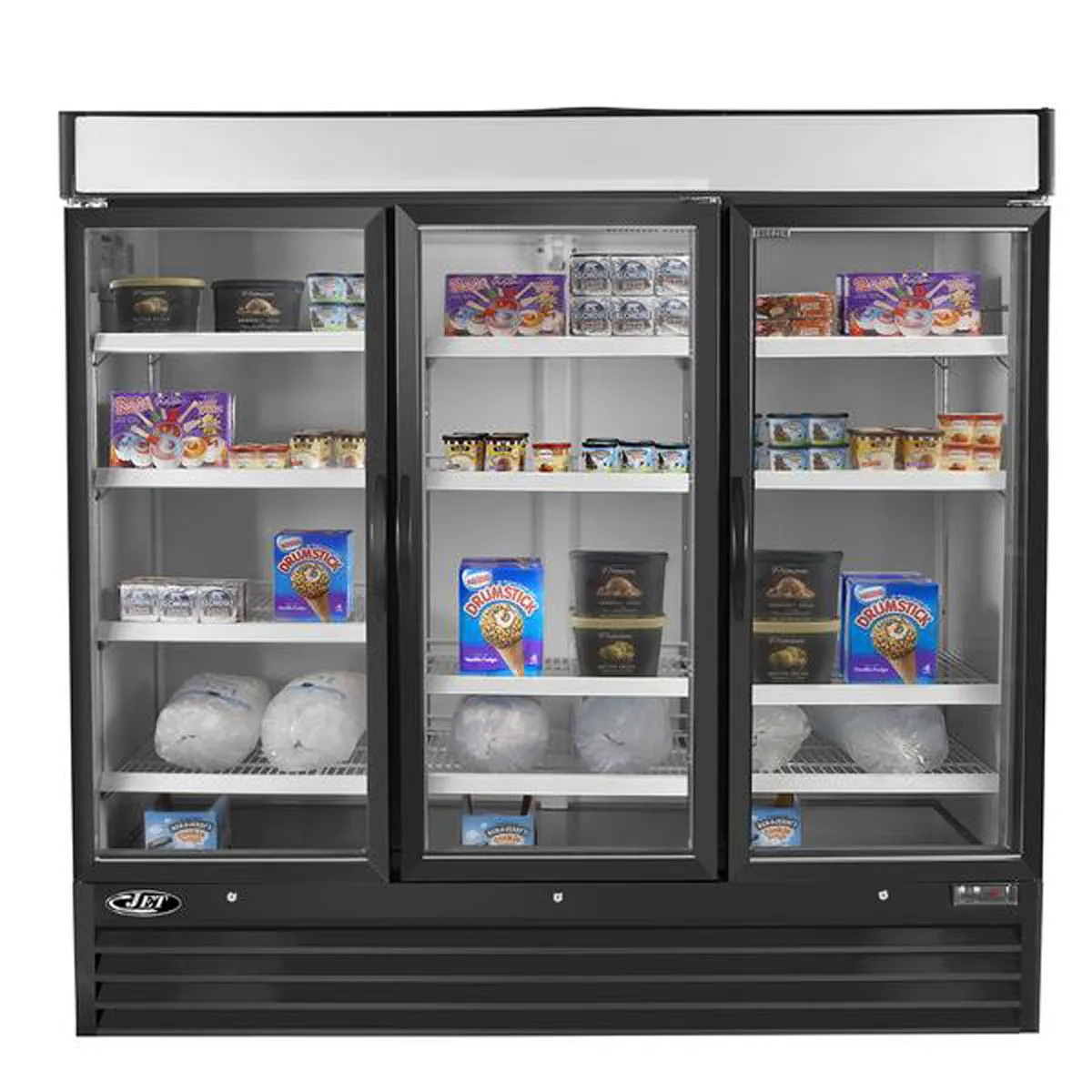Maxx Cold MXM3-72FB 81" 3 Glass Door Freezer Merchandiser in Black, 72 cu.ft. 