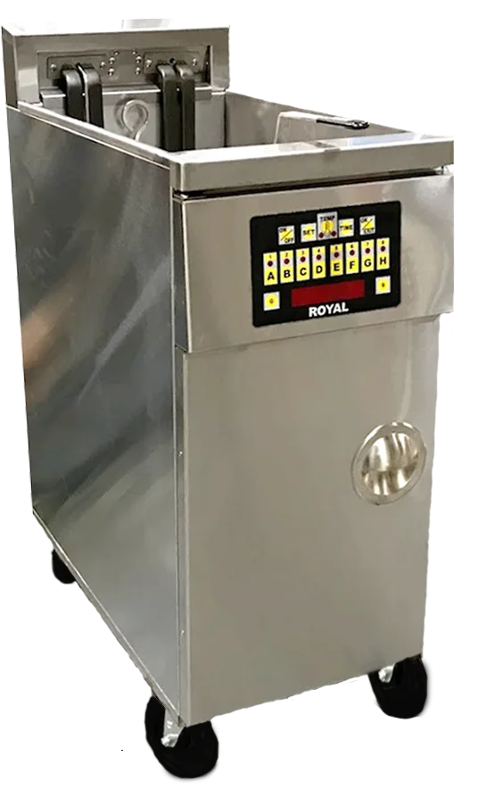 Royal Range of California REF-1417-CM Electric Full Pot Fryer, Floor Model, 50 Lbs, Twin Baskets