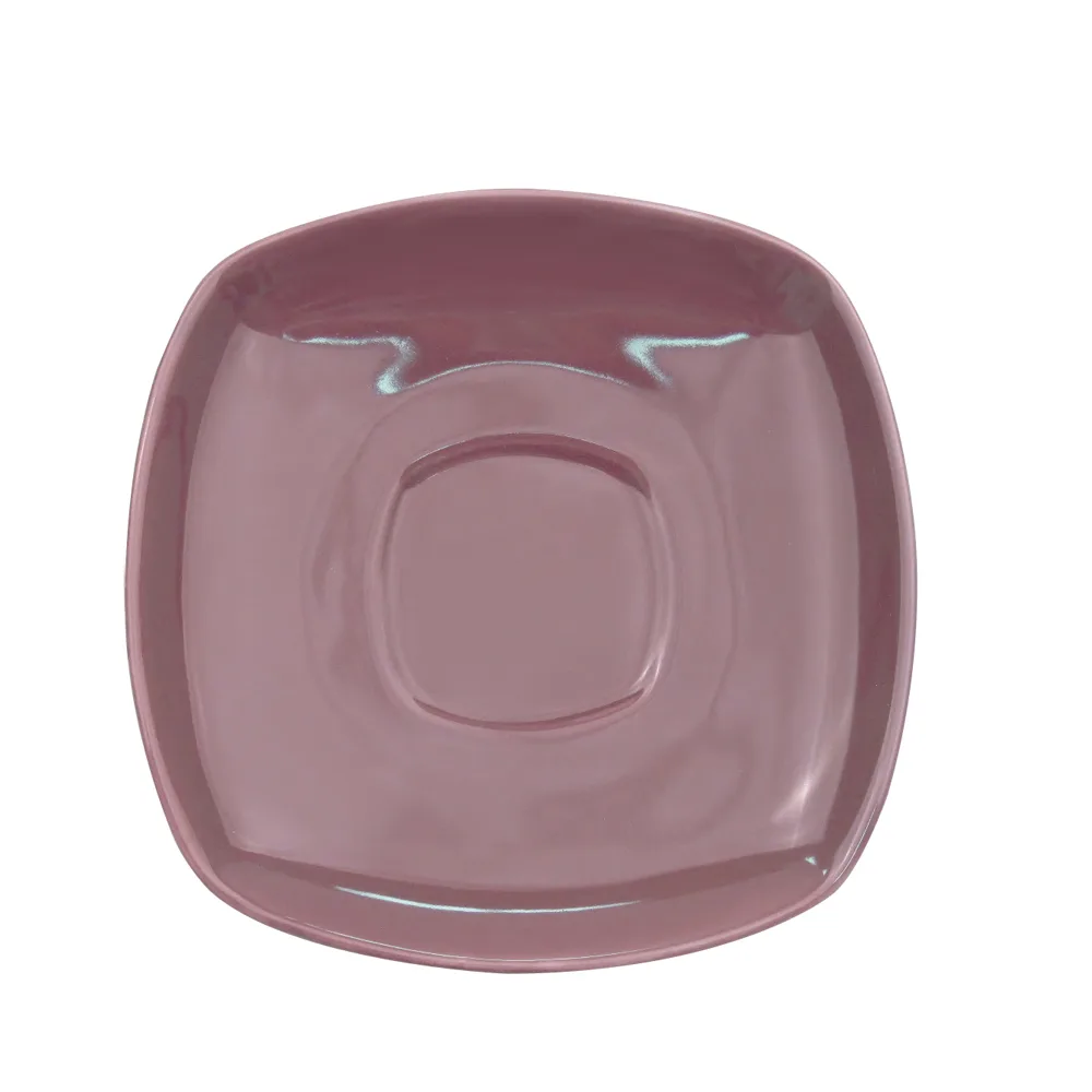 CAC China KC-2-PLM - Square Arts Saucer 6" x 6" x 0.75" Ceramic Plum, Oven Microwave Safe - 1 Dozen