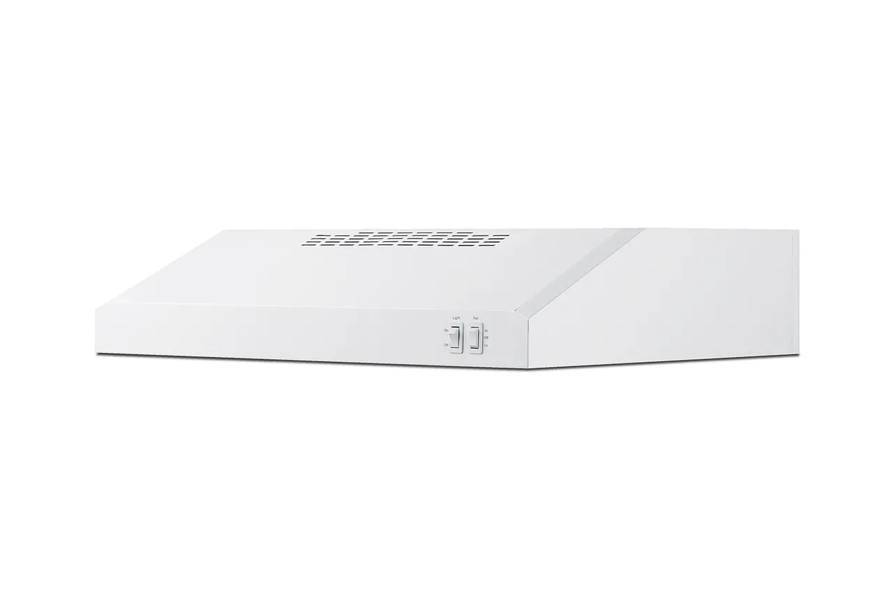 Summit HC24WW - 24" White Under Cabinet Range Hood, Ducted/Recirculating, 200 CFM, ETL, 115V Hard‑Wired