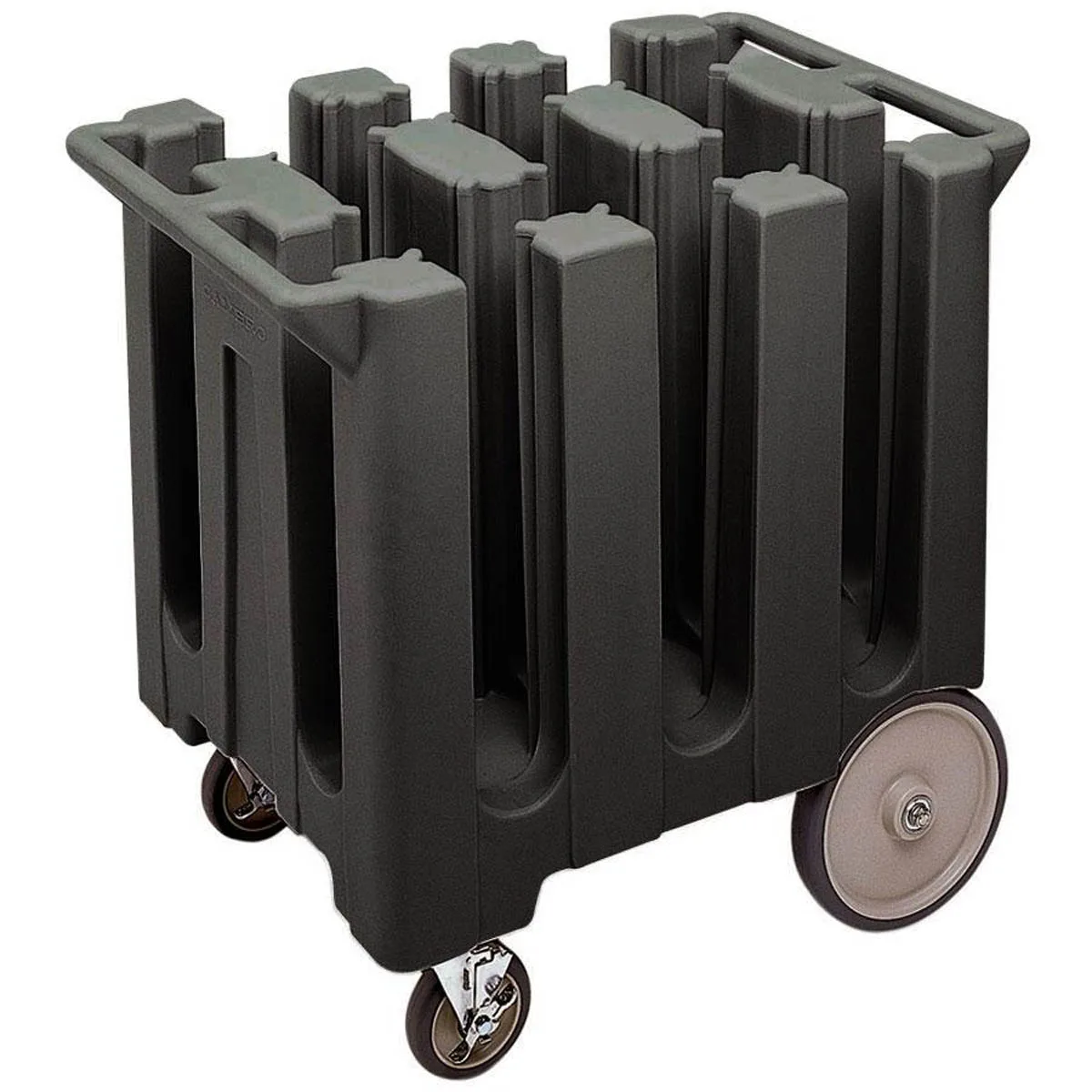 Cambro DC575110 6 Column Black Dish Caddy Cart, 360 Plates, 32-5/8"W x 23-1/2"L, Polyethylene, NSF