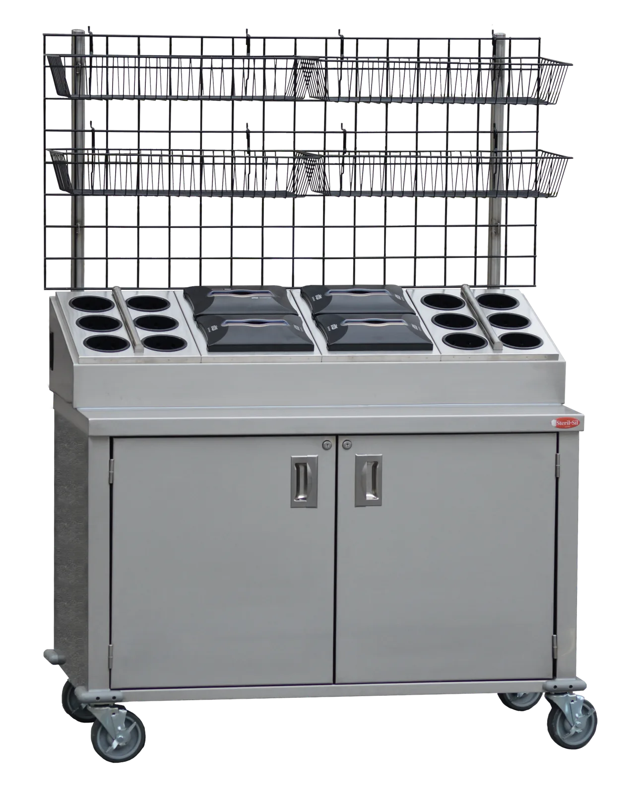 Steril-Sil KIT-ENC48-453 Mobile Kiosk for Packaged Goods and Flatware/Plasticware and Napkins