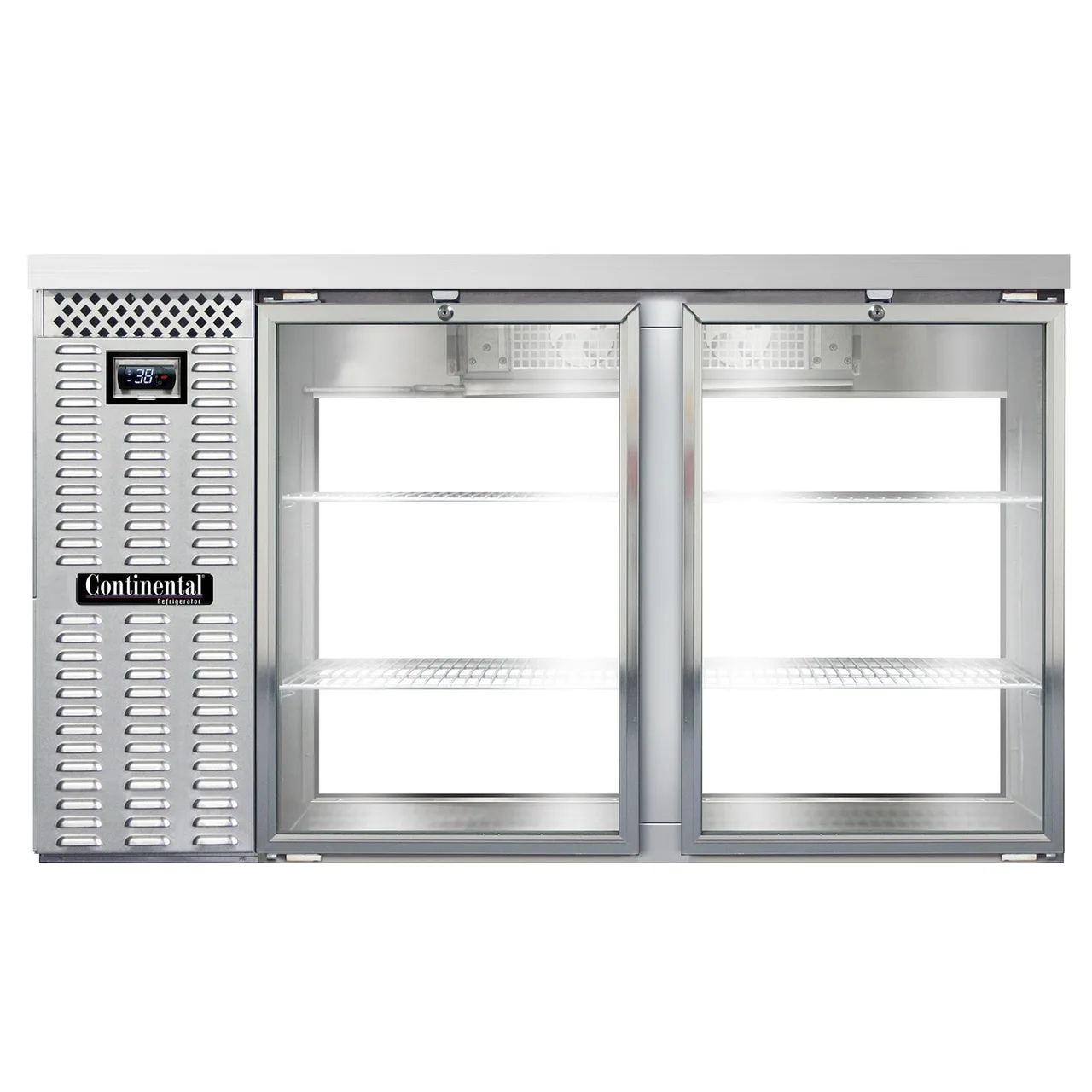 Continental Refrigerator BB59NSSGDPT 59" Pass-Thru Glass Door Back Bar Cooler
