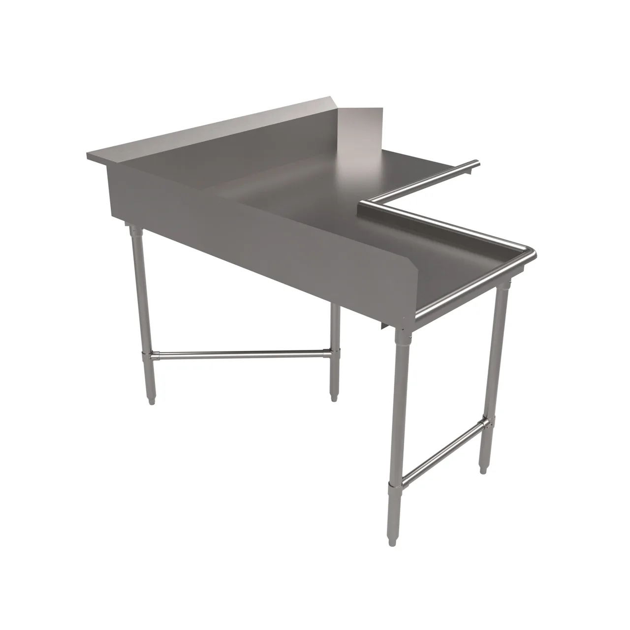 BK Resources BKCDT6-C6072L 60"x72" L-Shaped Corner Dishtable, Clean - 16 Gauge / Left to Right