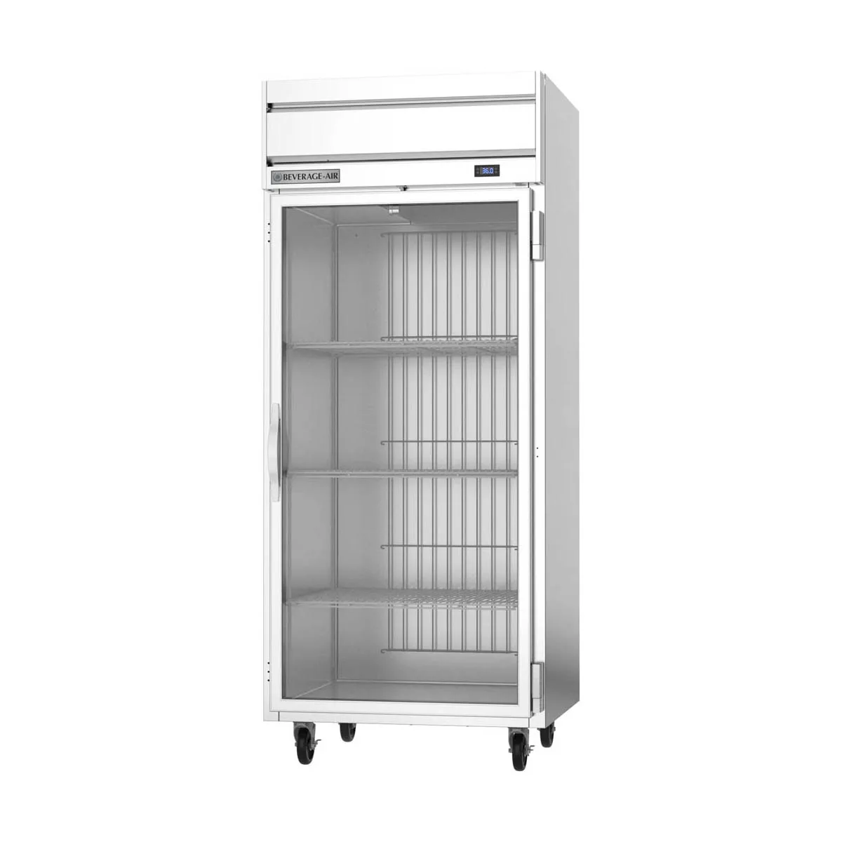 Beverage Air HRS1WHC-1G 35" 1-Section Wide Reach-In Refrigerator w/ Glass Full Door, Top Mounted, 1/4 hp, 31 cu. ft.