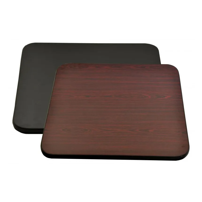Omcan USA 43173 - 30"x42" Reversible Mahogany/Black Laminate Restaurant Table Top, 1" Thick, Rectangular