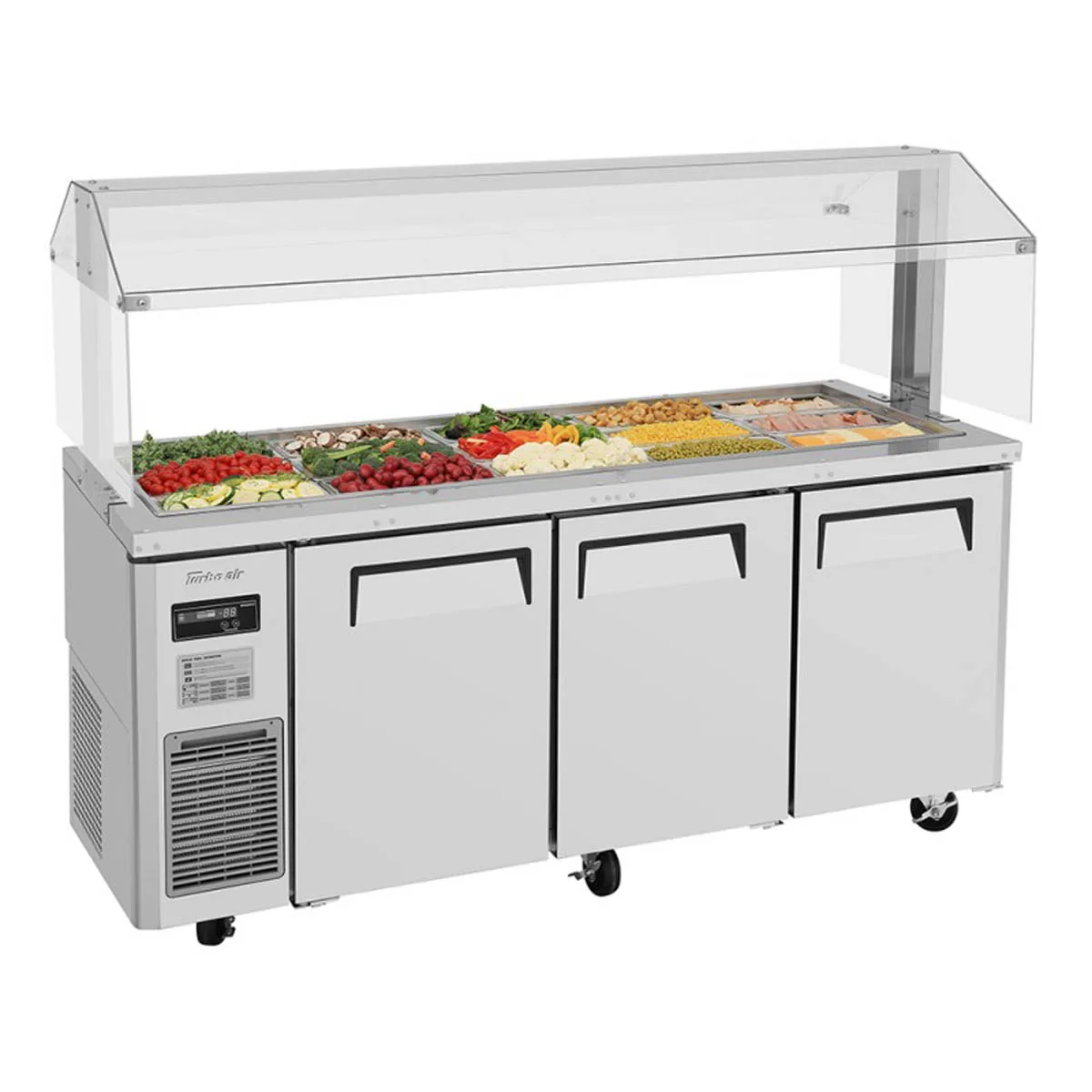 Turbo Air JBT-72-N 70" J Series Refrigerated Buffet Table, (3) Section, (15) Pan, 18.0 cu. ft.