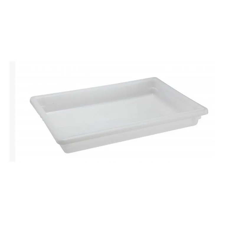Omcan USA 85128 Food Storage Container, 18" X 26" X 3-1/2" Rectangular Polypropylene White NSF