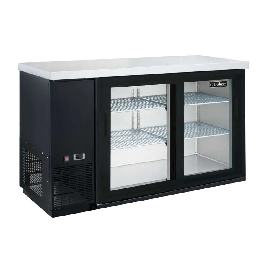 Dukers Appliance Co DBB48-S2 49" Refrigerated Back Bar Cabinet w/ 2 Glass Doors, 11.23 Cu Ft