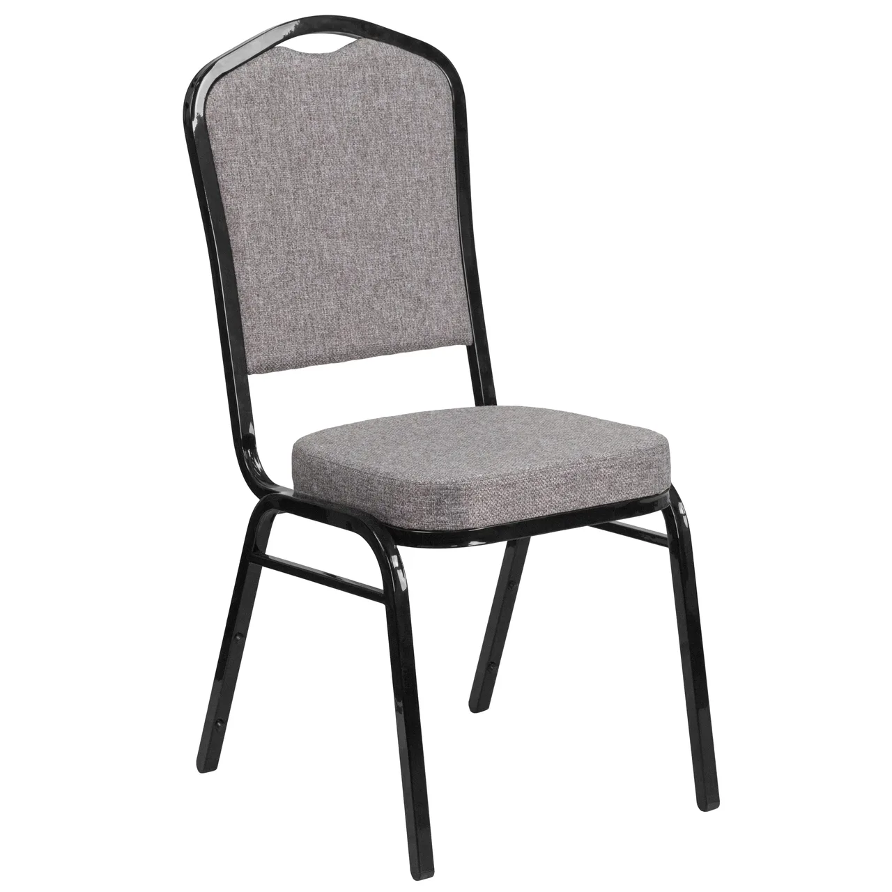 Flash Furniture FD-C01-B-5-GG Hercules Series Stacking Banquet Chair, 500 lb, Gray, Upholstered, Black Frame