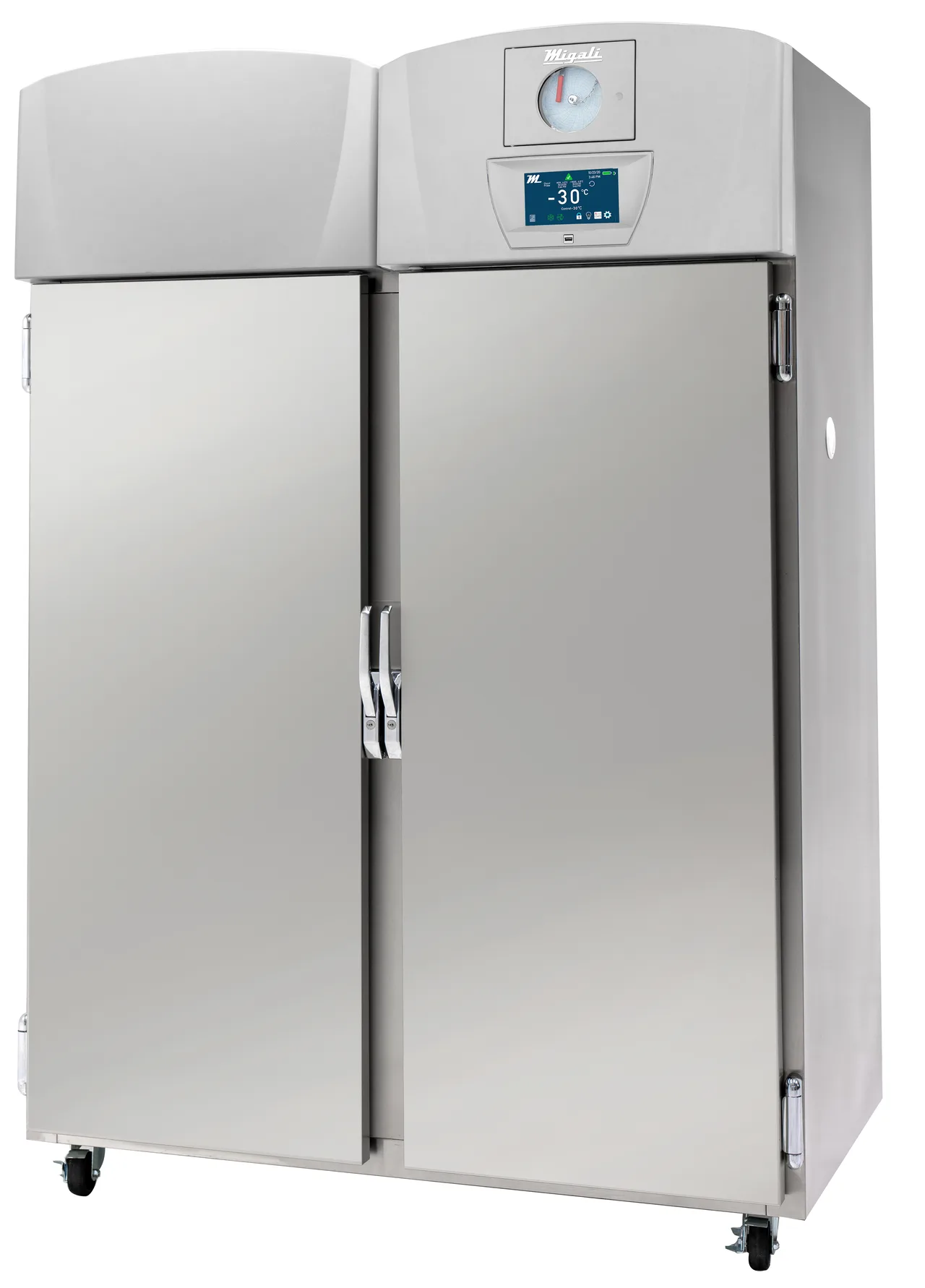 Migali EVOX-2F-BB 55" Door Freezer, 44.9 cu ft, 12 Drawers, R‑404A, 115V NEMA 14‑20P, 304 Exterior