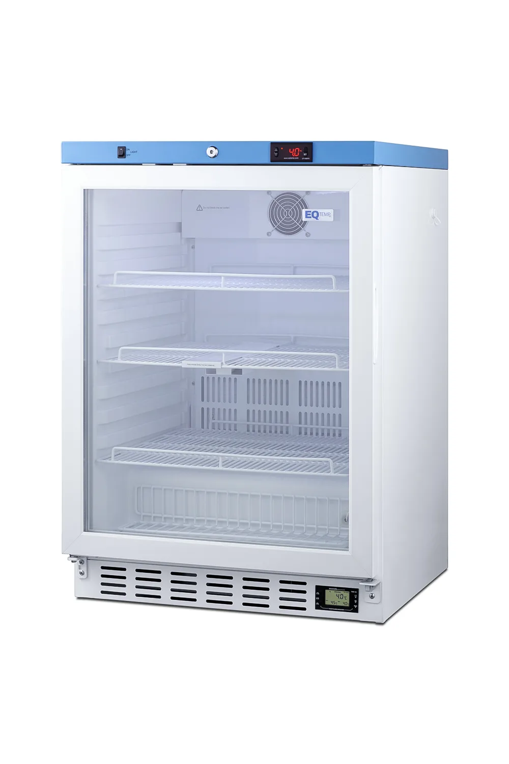 Summit ACR52G Medical Refrigerator – 24" Wide, 3.88 cu.ft., White Steel Glass Door, +2‑8°C Range