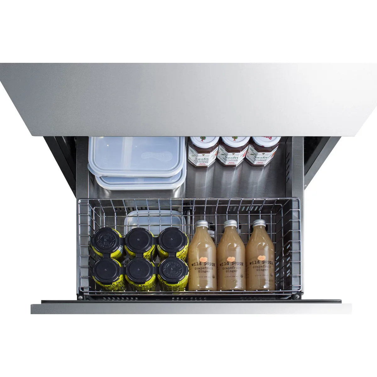 Summit ADRD24 24" Indoor/Outdoor Undercounter Refrigerator w/ 2 Drawers, 4.8 cu.ft.