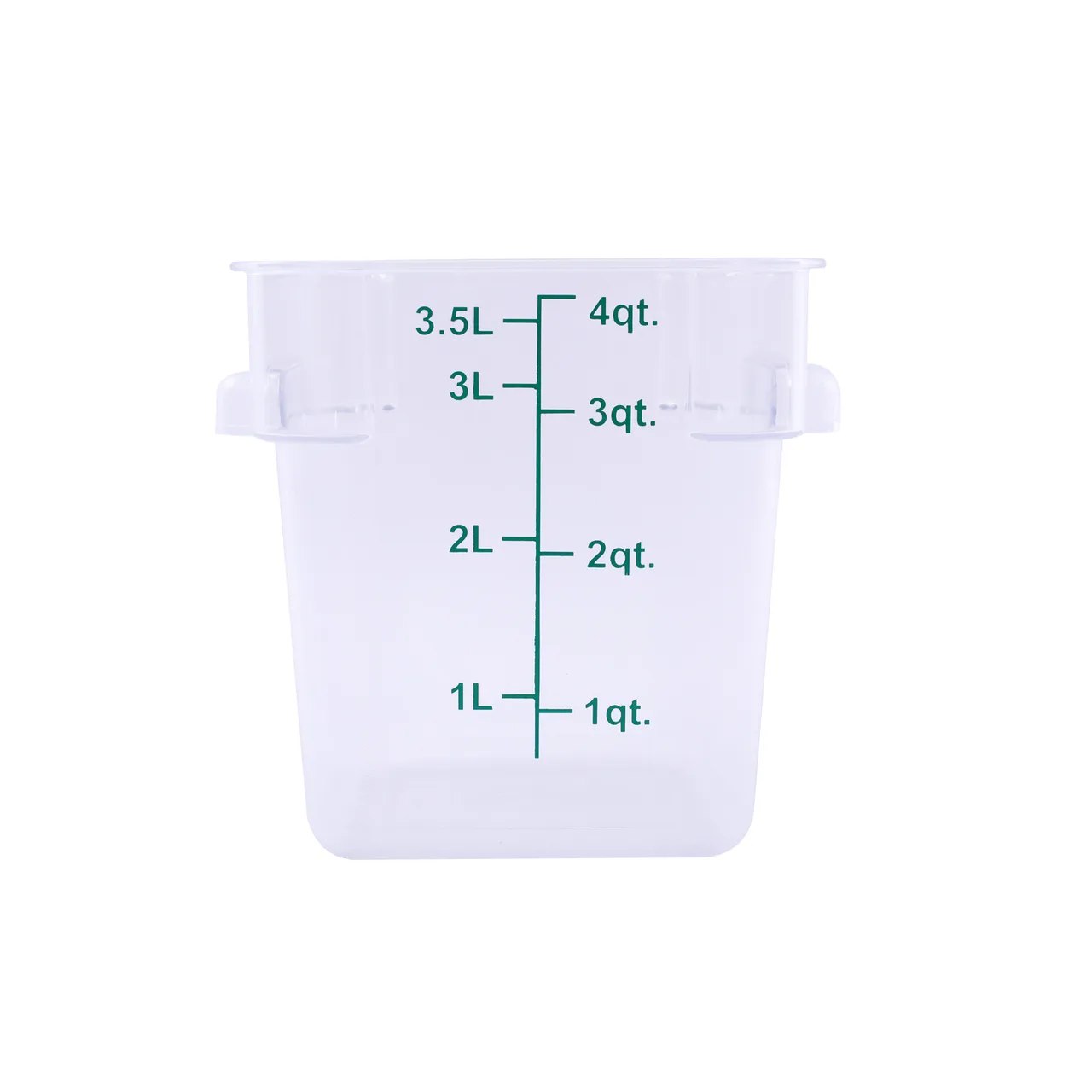 CAC China FS1P-SQ4C 4-qt Square Food Container, Stackable Polycarbonate Clear Dishwasher/Freezer Safe