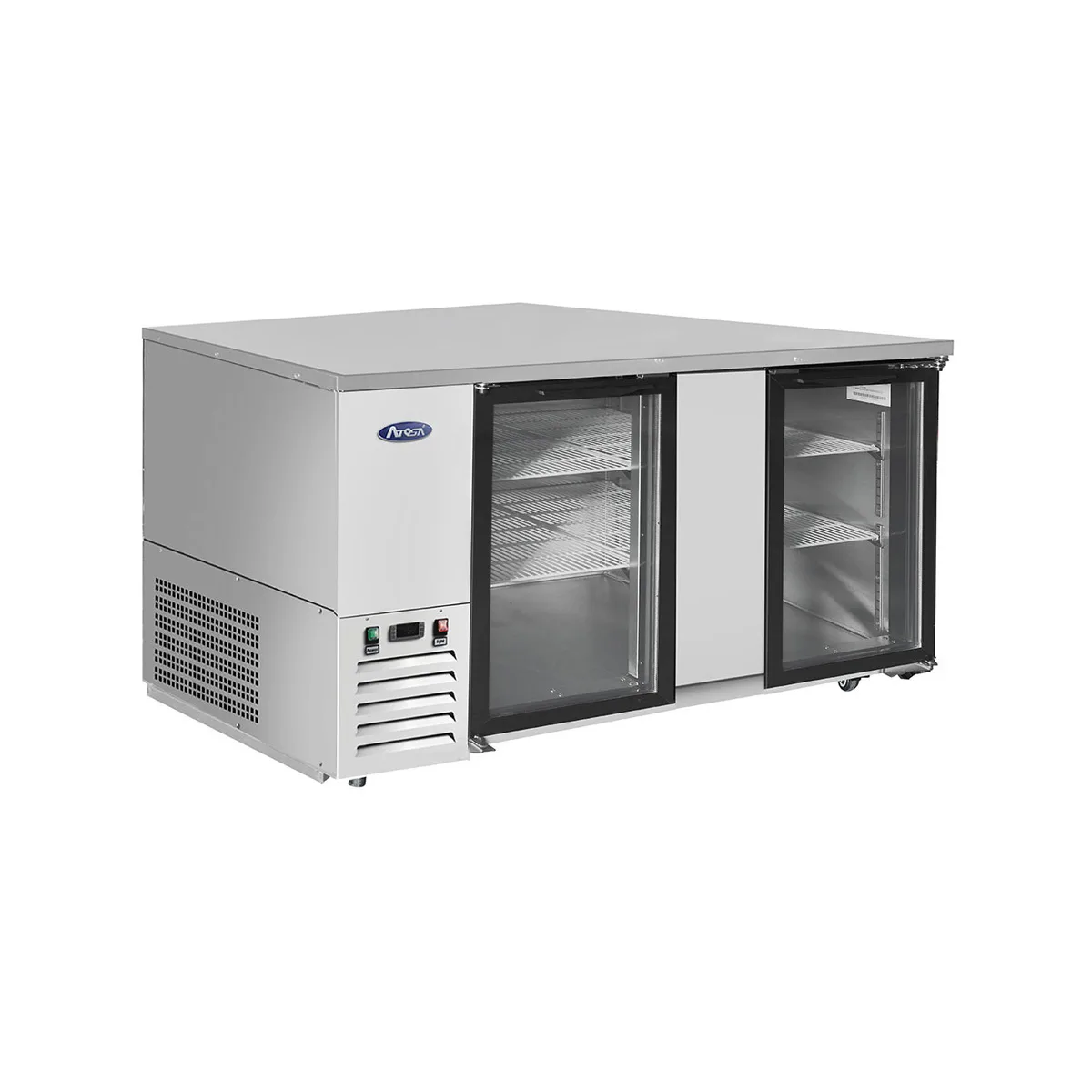 Atosa USA MBB69GGR 68" Two Section Back Bar Cooler with Glass Door, 21.5 cu. ft.