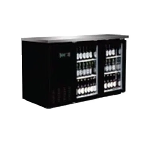 Serv-Ware BB2-24G-HC 49" 2 Section Back Bar Cooler with Glass Door