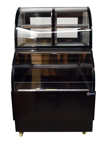 Omcan USA 47106 36" Dual Serve Refrigerated Display Case in Black, Combination Service