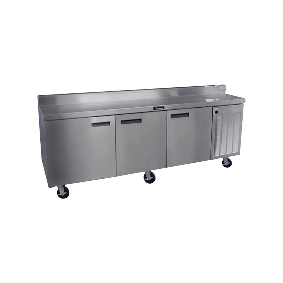 Delfield 18691BSTMP 91" 3-Section Worktop Refrigerator w/ 3 Doors, 24.5 cu. ft.