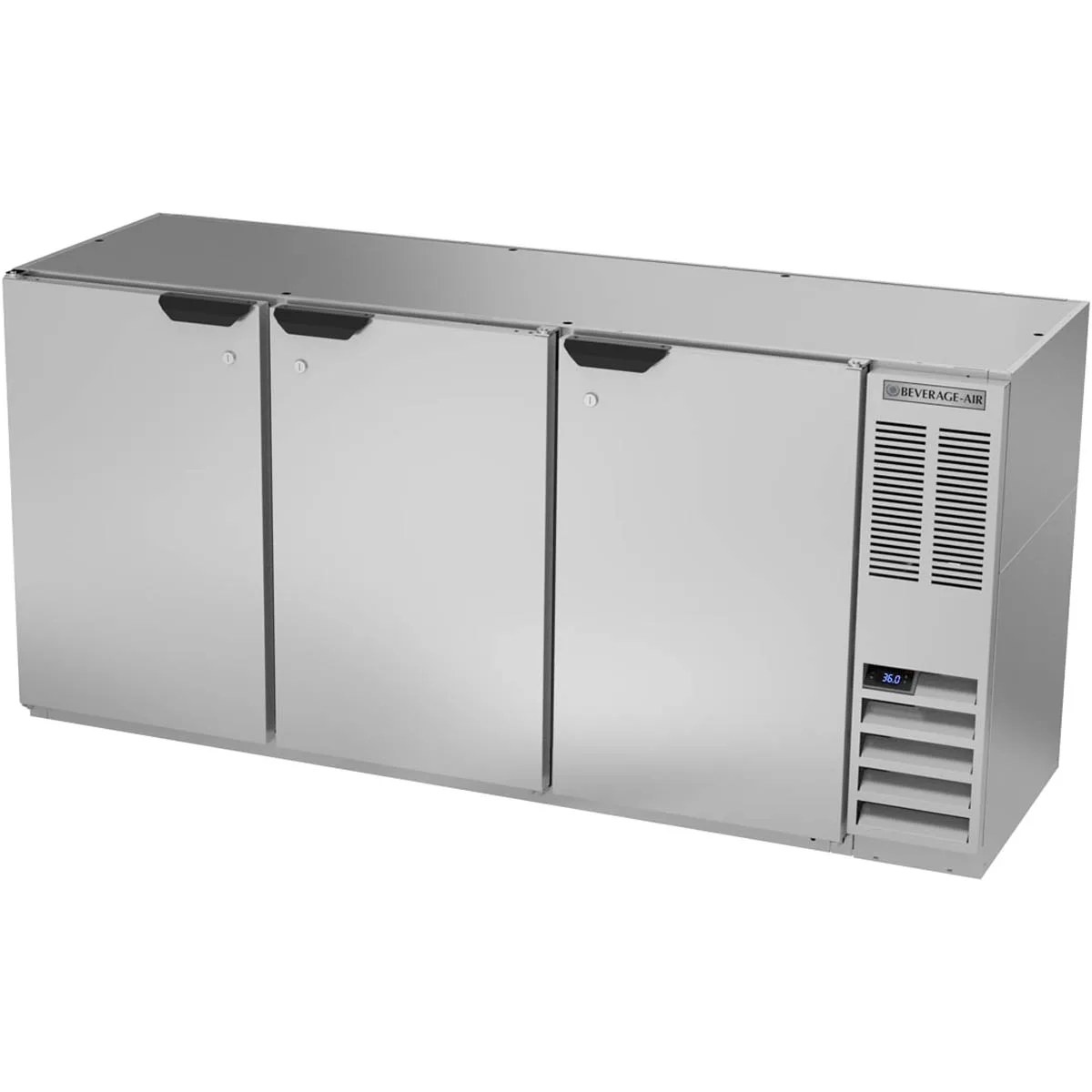 Beverage Air BB72HC-1-S-27 72" 3 Section Back Bar Refrigerator with Solid Door