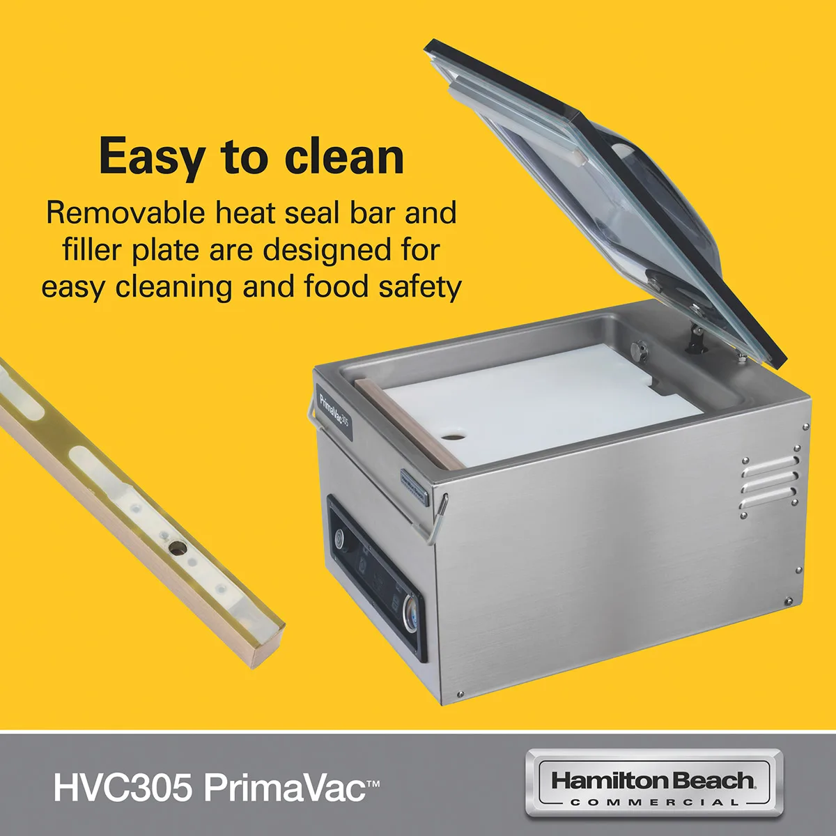 Hamilton Beach HVC305 PrimaVac Countertop Chamber Vacuum Packaging Machine with 12" Single Seal Bar