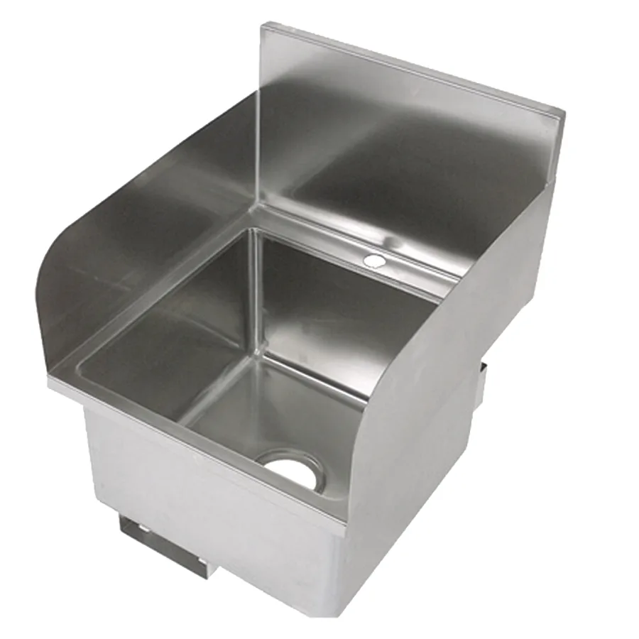 John Boos PBHS-W-1616-SSLR-X 18" Wall Mounted Hand Sink without Faucet -16 gauge/3 Splashes-flyer