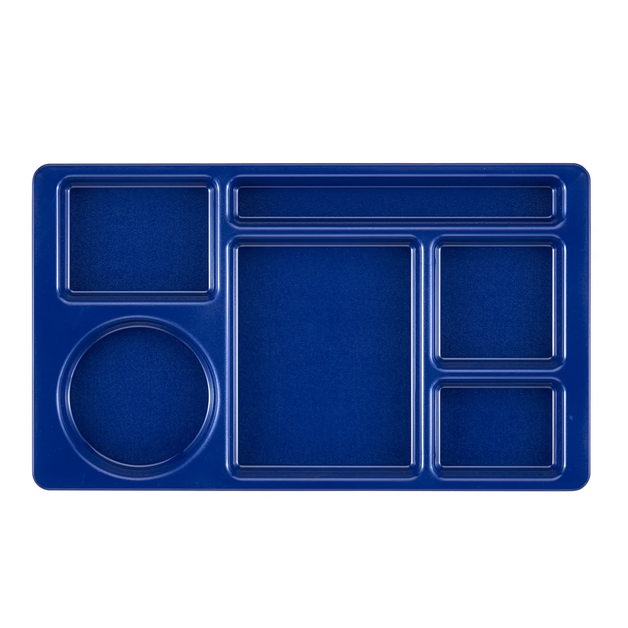 Cambro 915CW186 - 6-Compartment Tray, 8-3/4" x 15" Navy Blue Polycarbonate, Dishwasher Safe, NSF