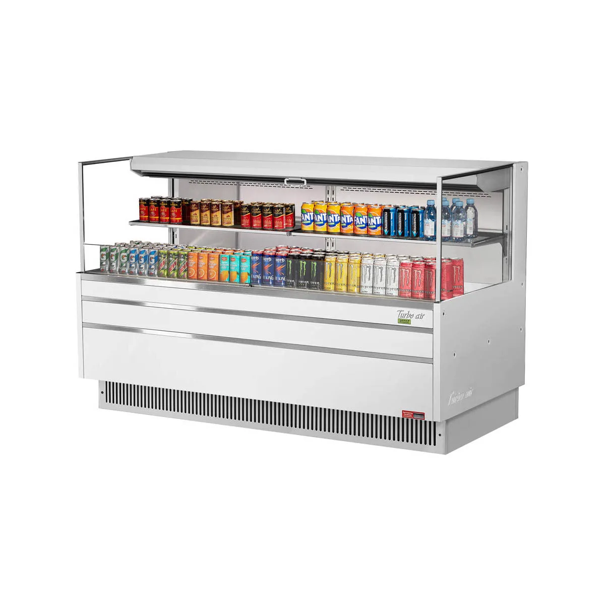 Turbo Air TOM-72L-UF-W(B)-2S-N 70" Horizontal Open Air Merchandiser, Self-Contained, 1 Shelf