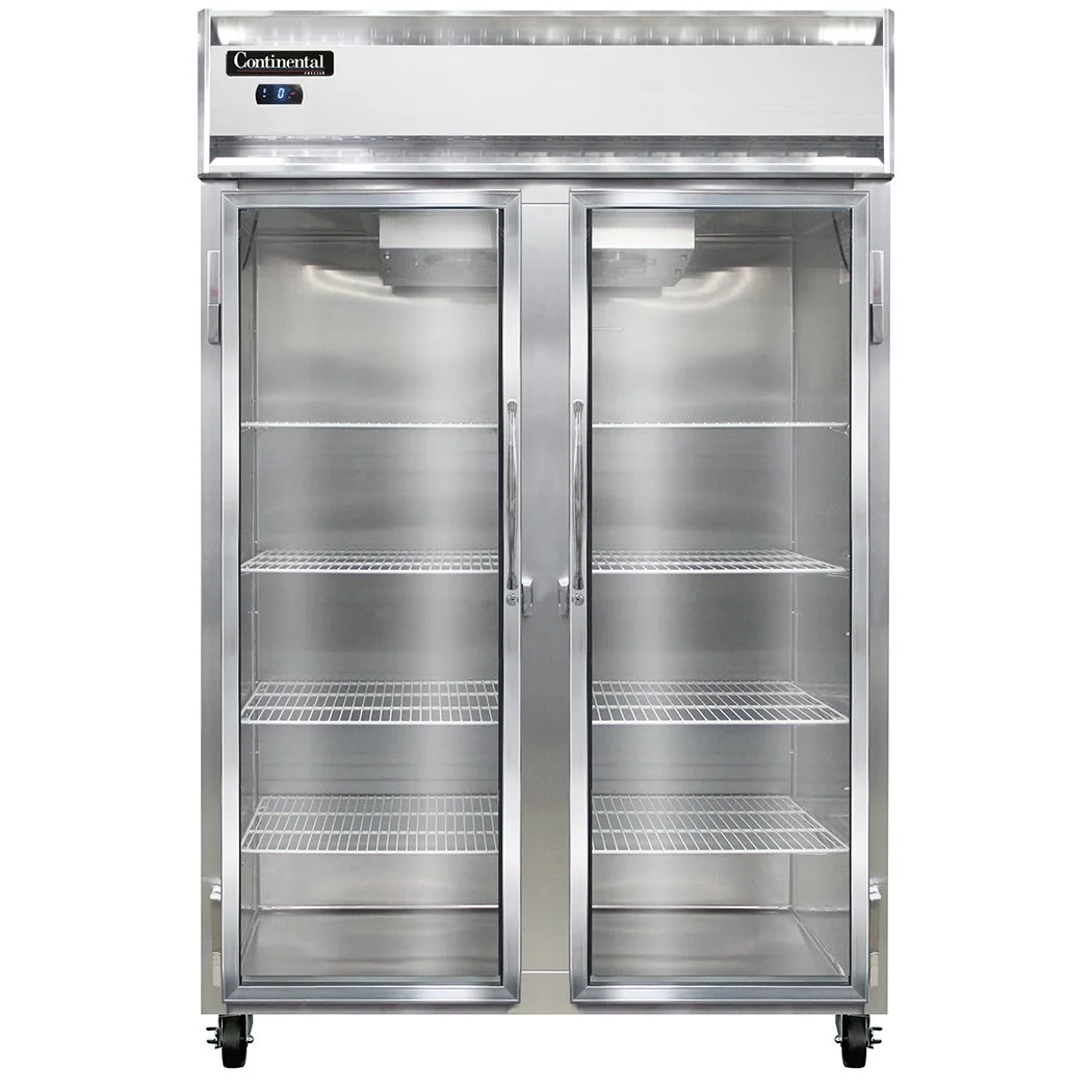 Continental Refrigerator 2FSNGD 52" 2-Section Reach-In Freezer, 2 Glass Doors, Top Mounted, 32 cu. ft.