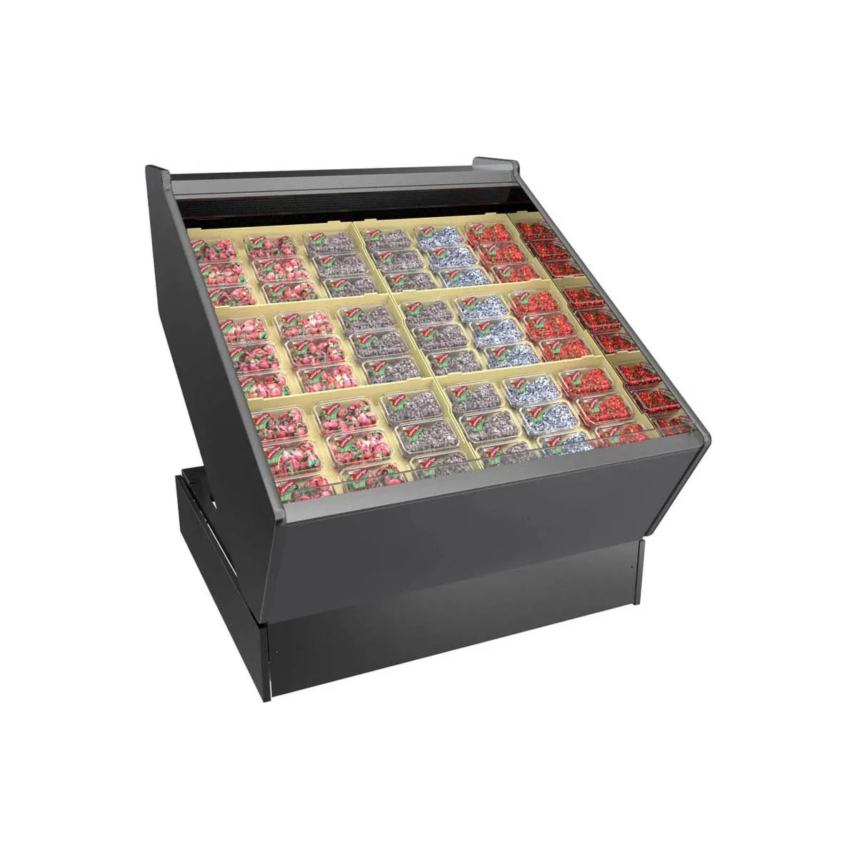 Structural Concepts FSIB4R 50" Self-Service Open Air Produce Case, Laminate Exterior, Full End Panels