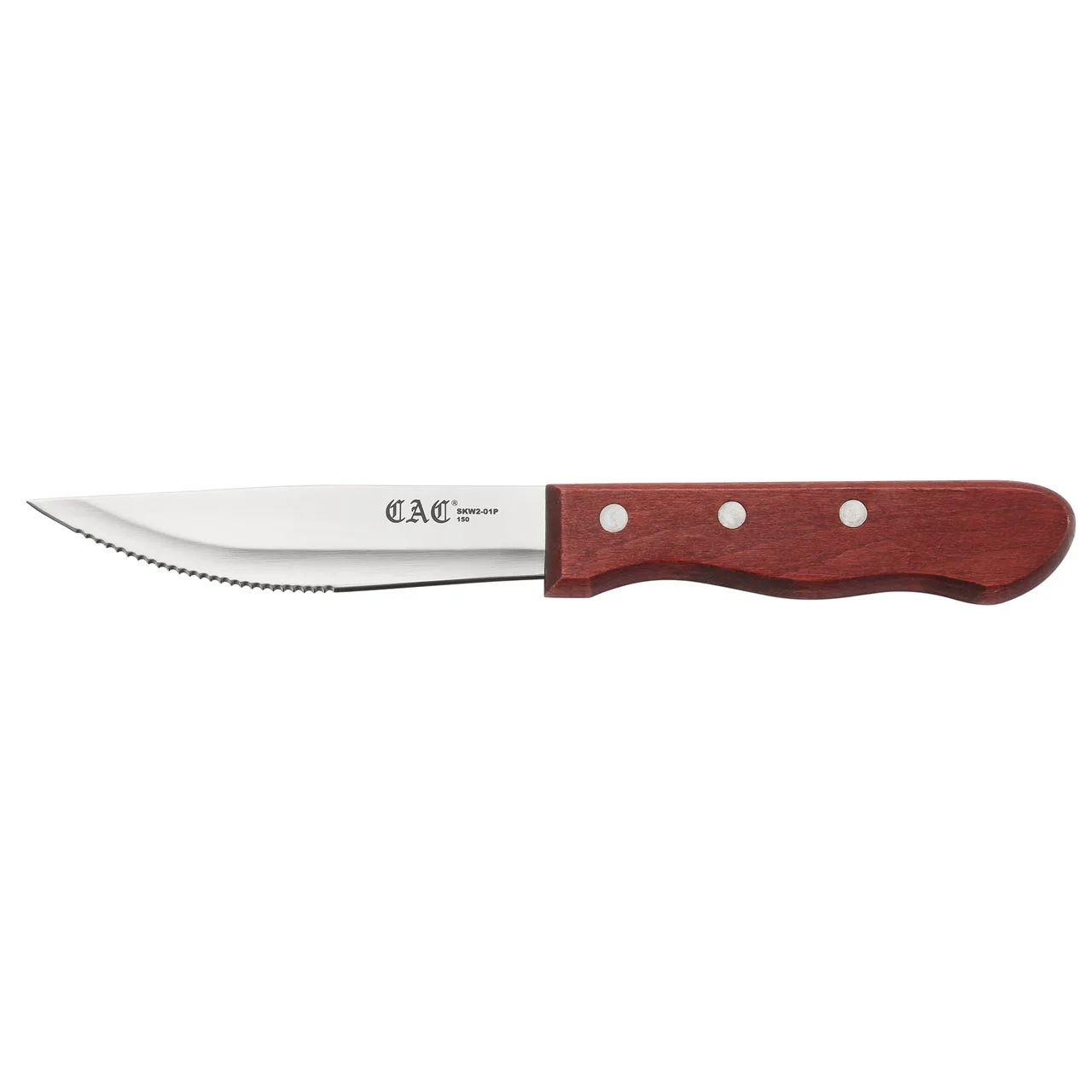 CAC China SKW2-01P Steak Knife, 4-3/4", Pointed Tip, Wood Handle - 12/Pack