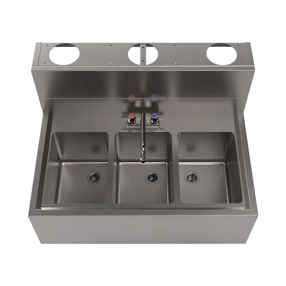 BK Resources UBDW-21-336S Underbar Sink Units, 3 Compartment without Drainboard