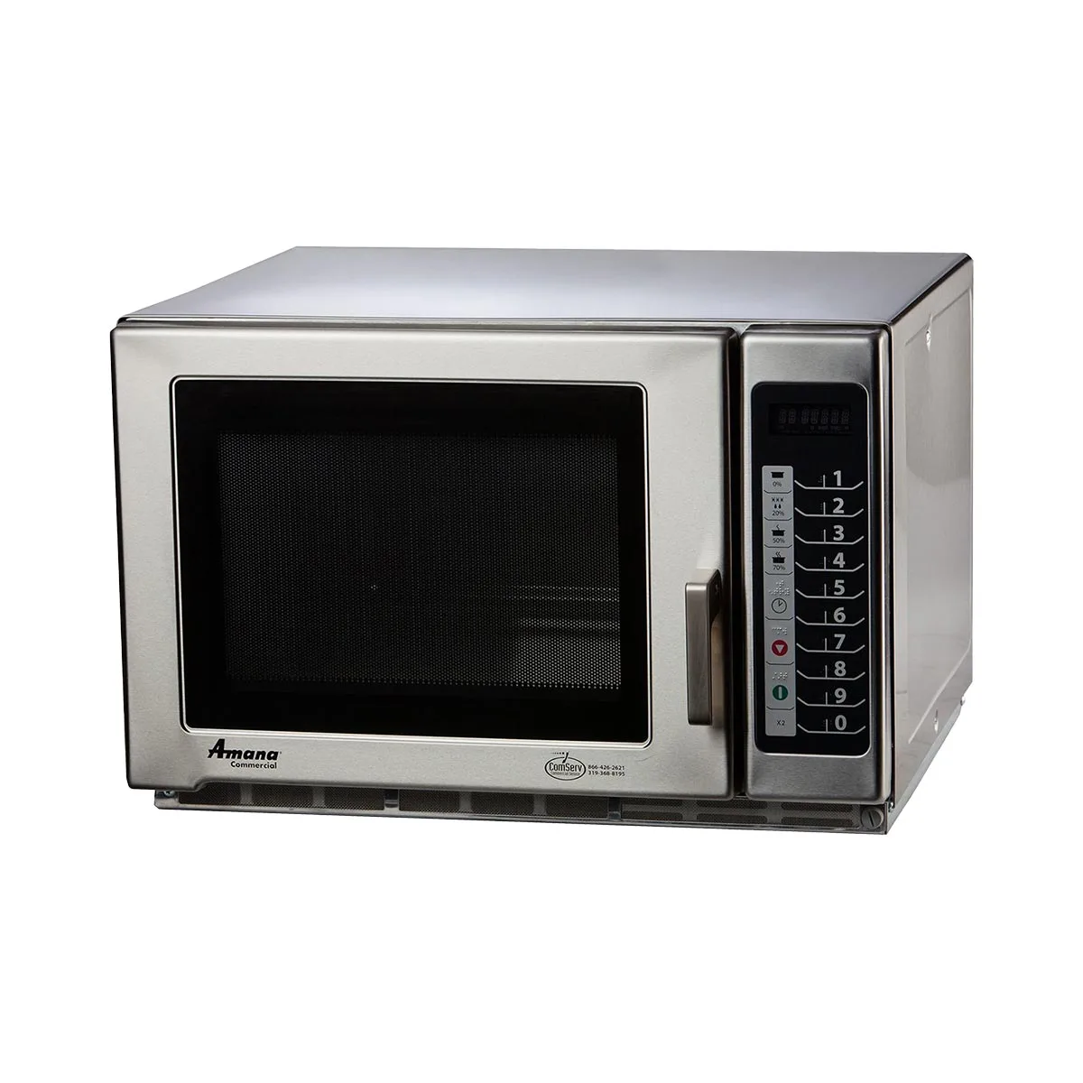 Amana RFS18TS 1800W Medium Duty Commercial Microwave Oven, 1.2 Cu. Ft., Push Button, 208/240V