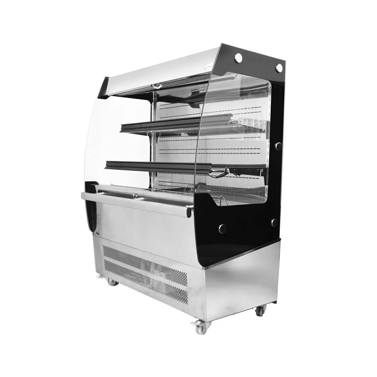 Omcan USA 31809 39" Open Air Refrigerated Display Case, Stainless Steel, 2 Shelves, 7.06 cu. ft.