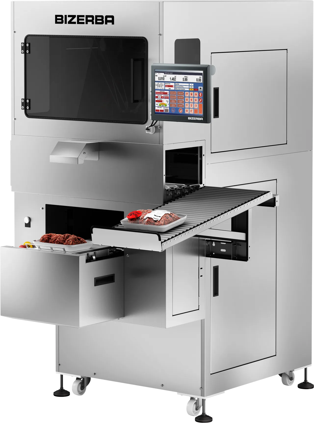 Bizerba B3 WRAPPER Automatic Wrapping System with Label Applier, 28 pkgs/min, 300mm label roll, 3D applicator