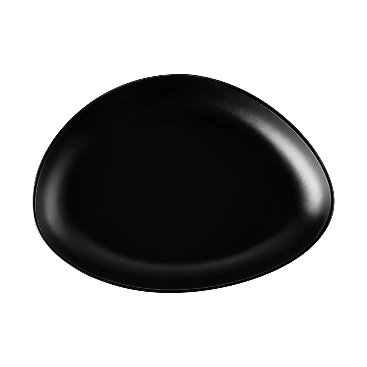 CAC China XSTN-8-K Shelton Plate 8"W x 5-7/8"D x 1"H, Triangular Coupe, Matte Black, China, 1 Dozen