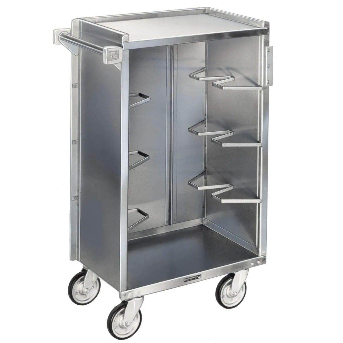 Lakeside 790 27" Metal Bus Utility Transport Cart w/ (4) Shelf, Stainless Steel
