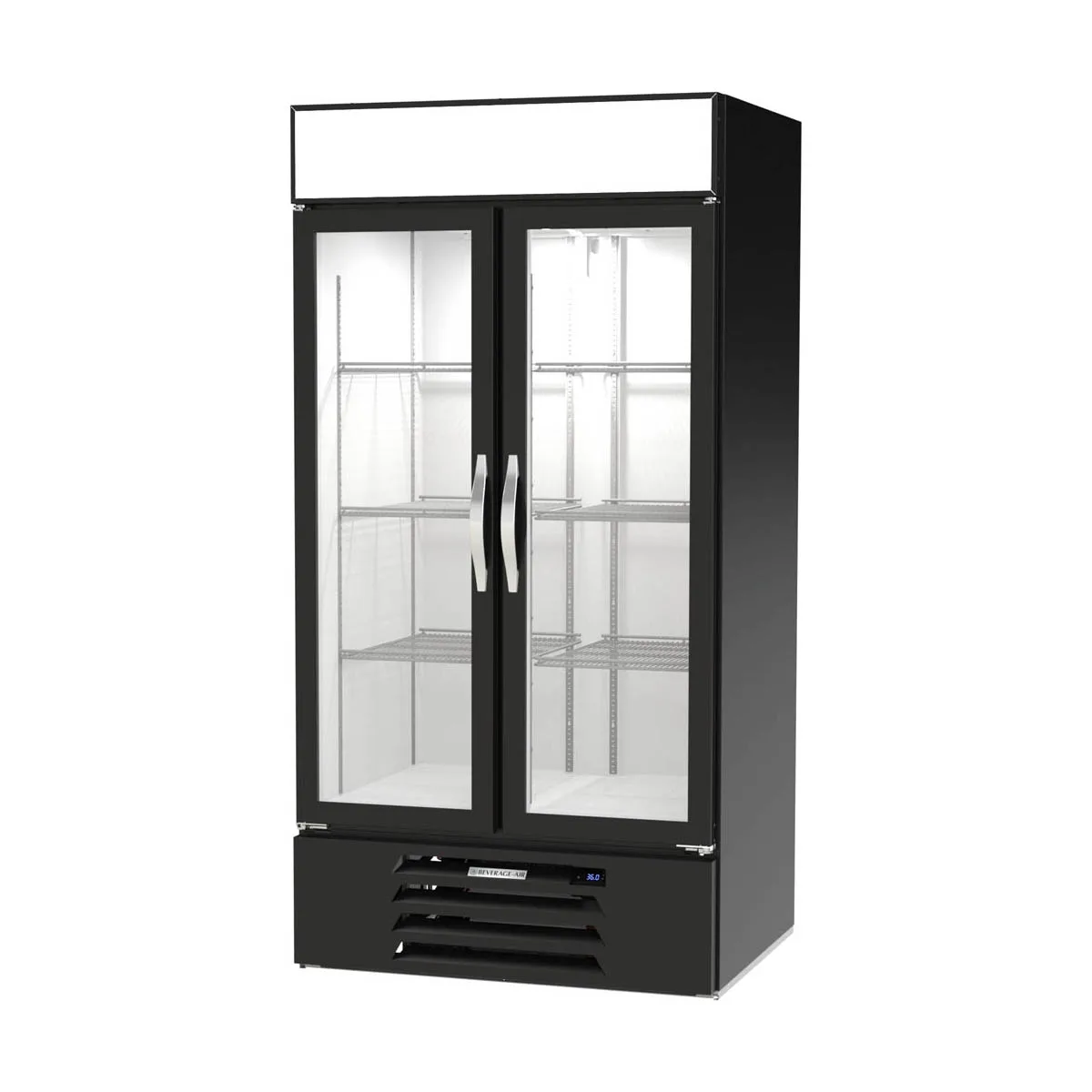 Beverage Air MMR35HC-1-B 39" Two Glass Door Merchandiser Refrigerator in Black, 36.87 cu. ft.