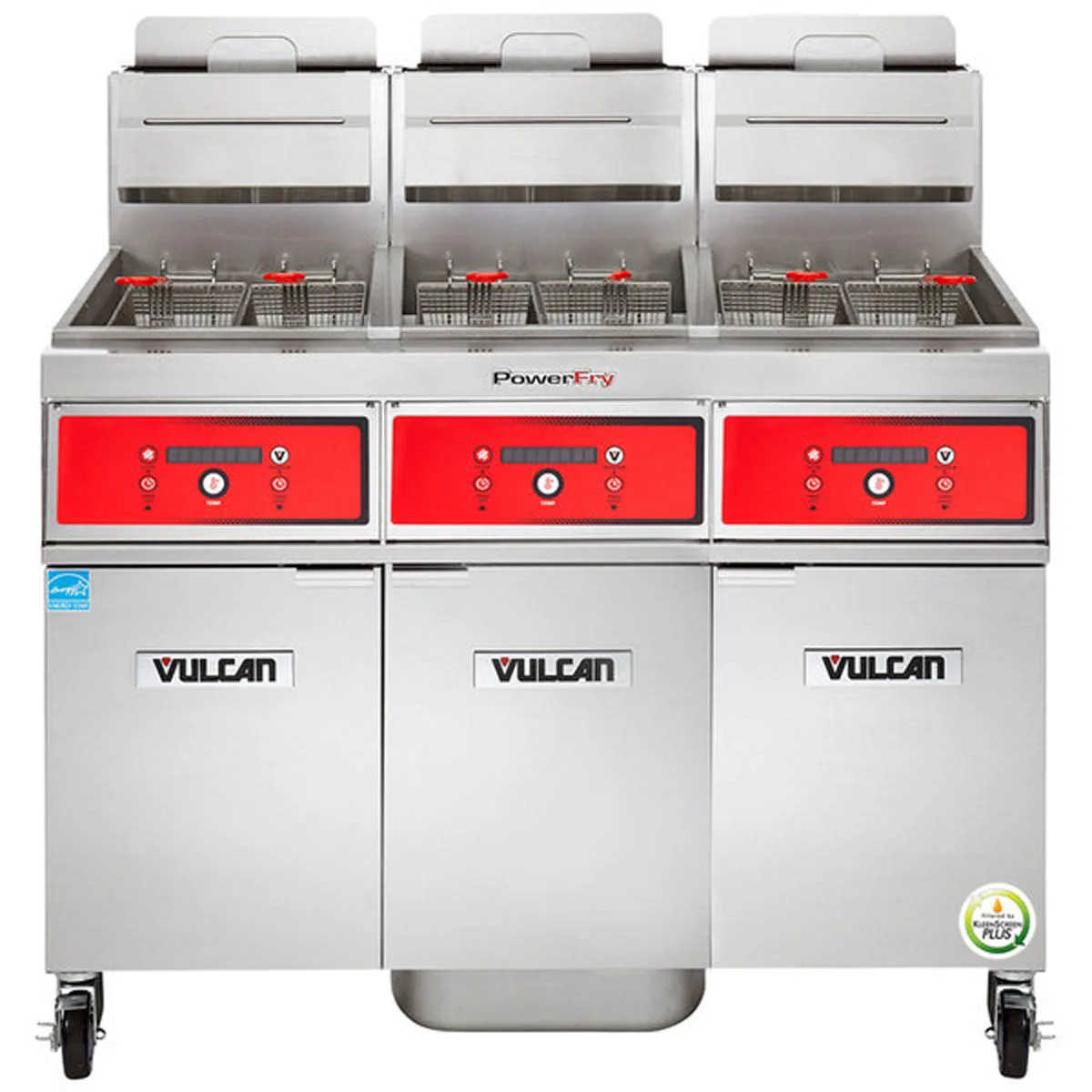 Vulcan 3VK65DF 63" Powerfry5™ Multiple Battery Gas Fryer w/ (3) 70 lbs, Frypots, Filtration System